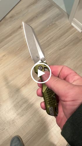 Customer video review of Microtech MSI Mini RAM-LOK Knife, OD Green Aluminum Frag Handle, Apocalyptic Finish, 3.25″ M390MK Blade, Made in USA (210M-10APFROD)