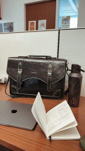 Customer photo review of Wilder Vintage Rivet 15.6-Inch Briefcase