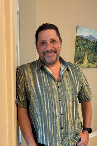 Customer photo review of Men's Retro Green Striped Short Sleeve Shirt