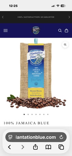 Customer photo review of 100% Jamaica Blue Mountain Premium Coffee (16 oz - medium roasted whole beans)