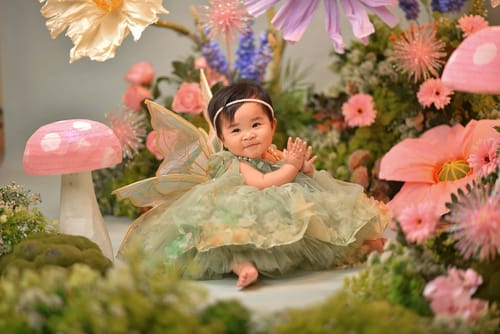 Customer photo review of Girls Birthday Princess Dress Flower Girl Elegant Dress