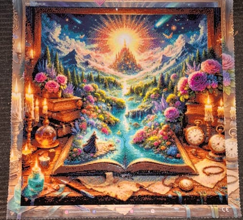 Customer photo review of 5D Diamond Painting – Das Buch der leuchtenden Reise