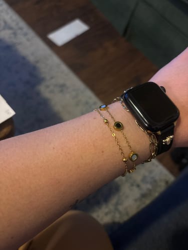 Customer photo review of Onyx & White Stone Bracelet