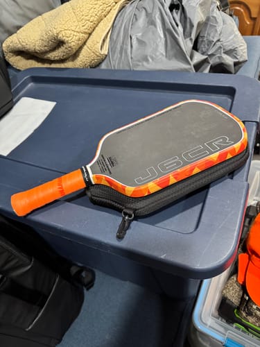 Customer photo review of Abstract Orange Edge Tape (3 pack) - Pickleball Paddle Edge Tape