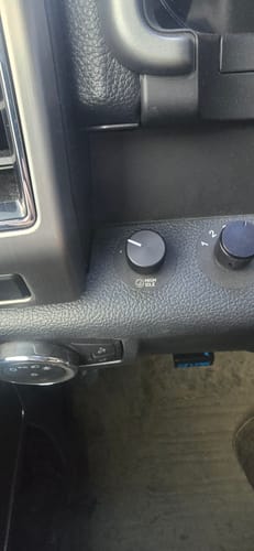 Customer's Powerstroke High Idle Control dial installed on the dashboard of their truck.