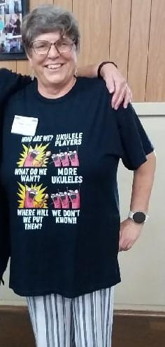Customer photo review of More Ukuleles Meme T-Shirt – Funny Ukulele Player Tee