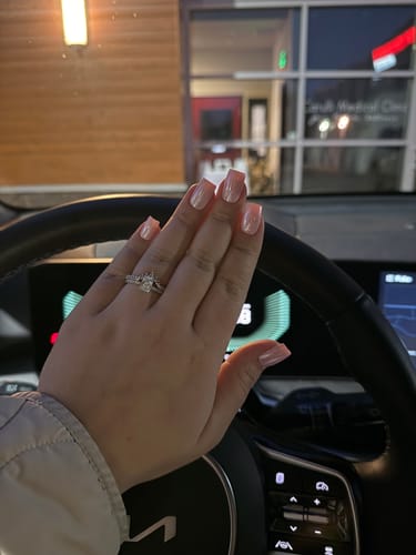 Customer photo review of Casey 1 Carat Radiant Cut Hidden Halo Pave Lab Grown Diamond Ring in 925 Sterling Silver