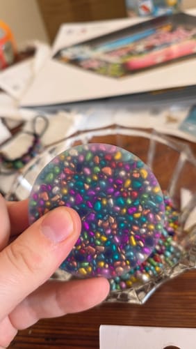 Customer photo review of Stone Pick βEm Stack - pack of 3 natural stone discs - Kaiko Picking & Popping Support