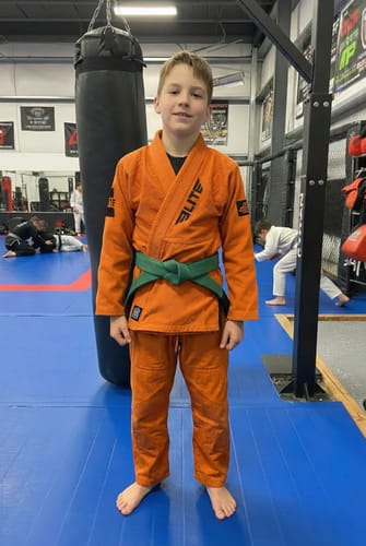 Customer photo review of Core Orange Brazilian Jiu Jitsu Kids BJJ Gi