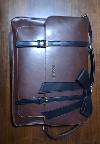 Customer photo review of Cocoa Truffle Ecosusi Classic Bow Briefcase
