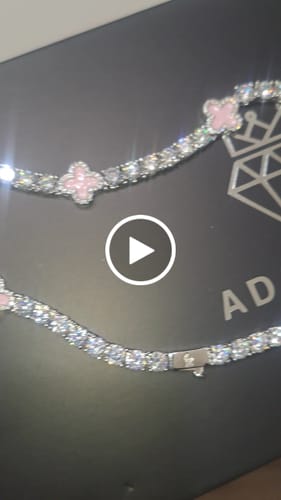 Customer video review of 5MM Pink Motif Tennis Chain - White Gold