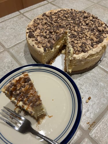 Customer photo review of Salted Caramel Cheesecake