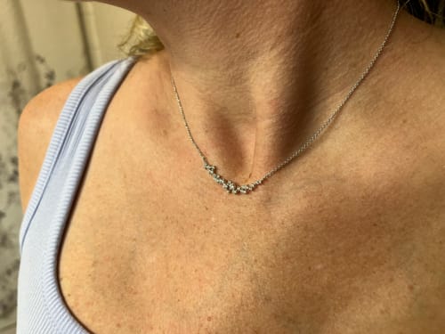 Customer photo review of Cluster Bar CZ Necklace in Sterling Silver