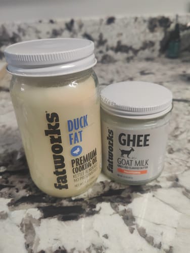 Customer photo review of Cage Free Duck Fat (14 oz)