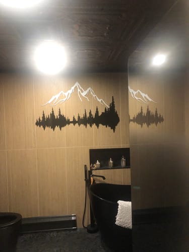 Customer photo review of White Mountain and Dark Forest Metal Wall Art