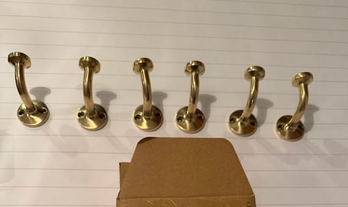 Customer photo review of Set of Handcrafted Unlacquered Brass Hooks For Wall