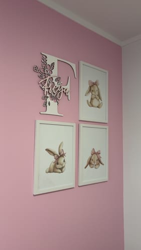 Customer photo review of Monogram Letter With Name Floral Wreath