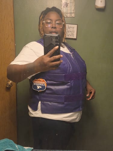 Customer photo review of HL14945Purple Passionate Purple Women Bullet Proof style Leather Motorcycle Vest-bikers Club