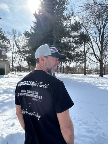 Customer photo review of Ambassador For Christ Premium Tee