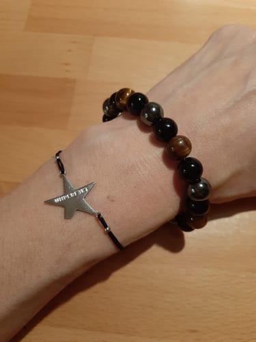 Customer photo review of »3-fach Schutz« Blockadenlöser-Armband aus Tigerauge, Hämatit, Obsidian inkl. abgebrochenem Stern