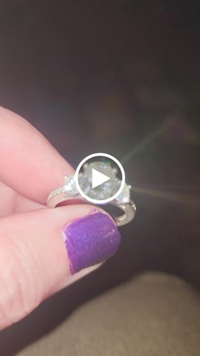 Customer video review of Three Stone Oval Moissanite Channel-Set Engagement Ring