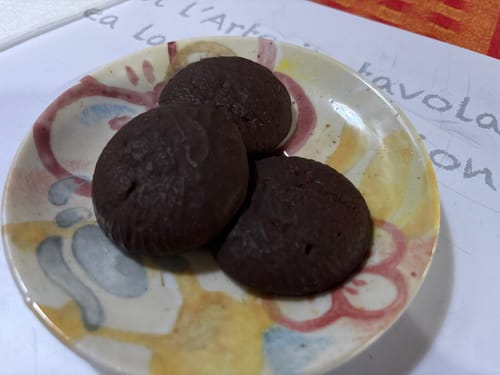 Customer photo review of Biscotti proteici Nuvole ricoperti di cioccolato e arancia