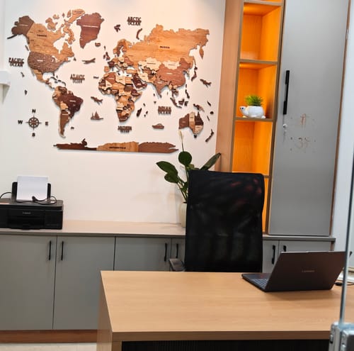 Customer photo review of 3D Mosaic Wooden World Map