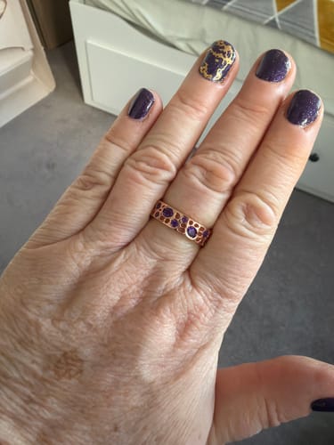 Customer photo review of Amethyst Lattice Band Ring