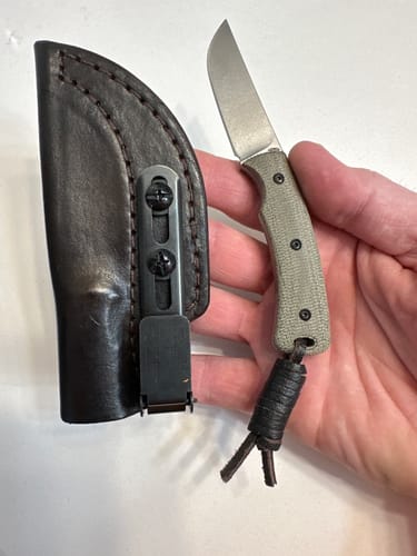 Customer photo review of TRM Knives Tagalong Fixed Blade Knife – OD Green Micarta, MagnaCut Steel – Made in USA