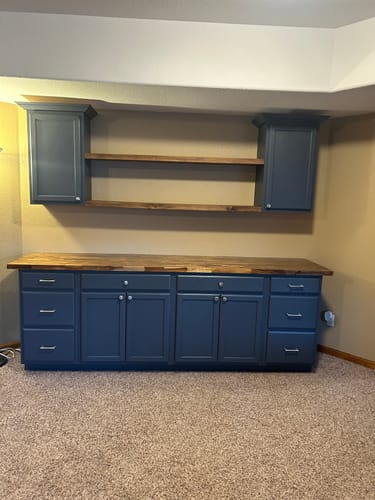 Customer photo review of Rustic Floating Shelves