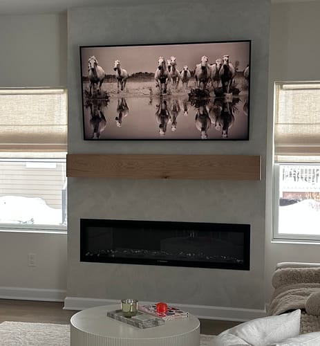 Customer photo review of White Oak Fireplace Mantel