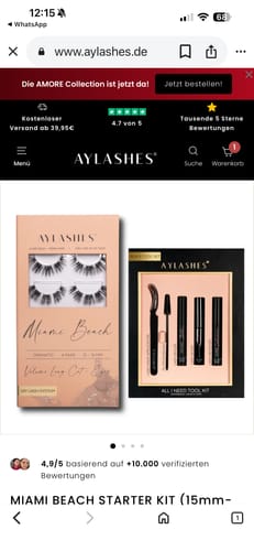 Rezensent zeigt einen Screenshot des MIAMI BEACH STARTER KIT mit der Produktverpackung und dem Werkzeugset.