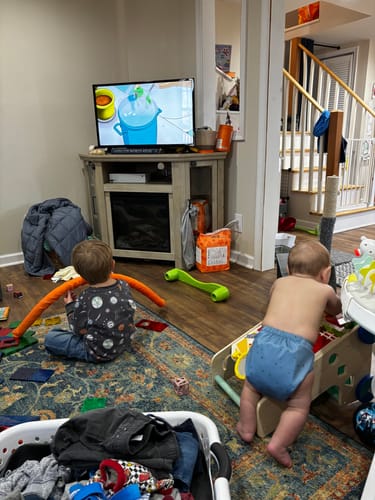 Customer photo review of NEW Essentials Hybrid Wipeable Diaper Cover in Prints