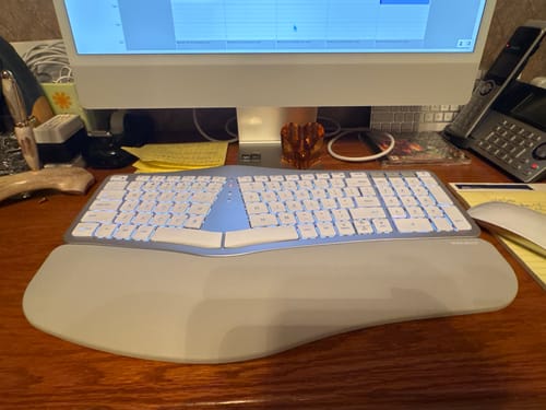 Customer photo review of Wireless Ergonomic Keyboard for Mac