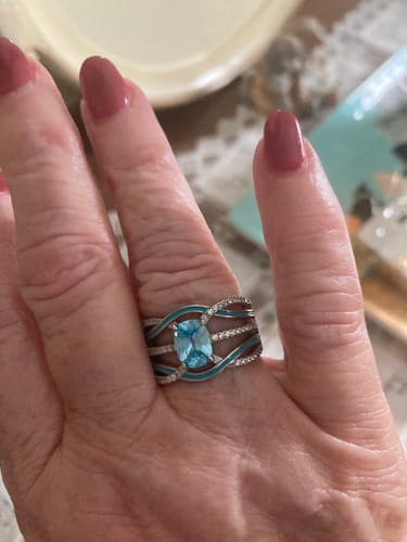 Customer photo review of Silver Rapids Ring - Aquamarine