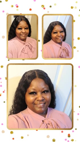 Customer photo review of Deep Wave Glueless Wig 5x5 Swiss HD Lace Pre-Cut & Pre-Plucked Invisible Knots