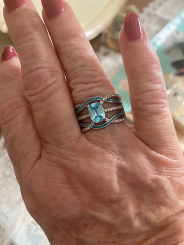 Customer photo review of Silver Rapids Ring - Aquamarine