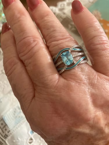 Customer photo review of Silver Rapids Ring - Aquamarine