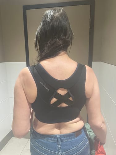 Customer photo review of AlignMe Zipper Posture Sports Bra For Women