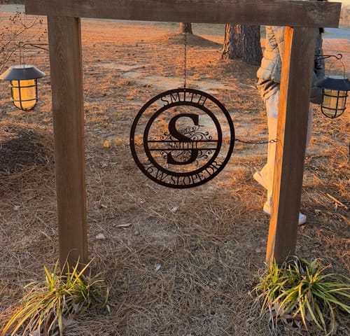 Customer photo review of Custom Metal Family Established Monogram Wall Art - 20+ Color Options