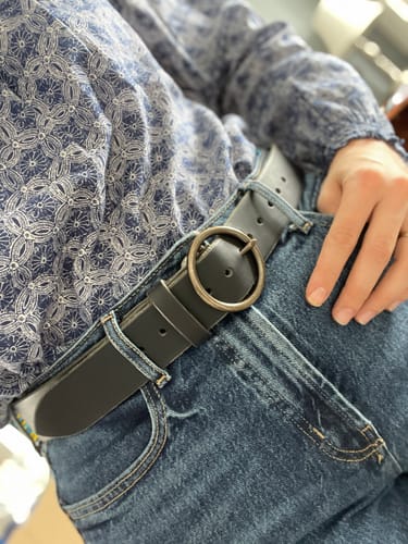 Customer photo review of Original Heritage Leather Work Belt – 1½″ (Black)