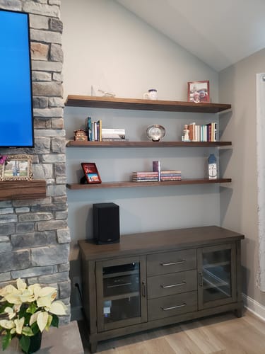 Customer photo review of Ash Floating Shelves