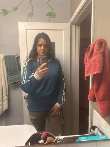 Customer photo review of Junie Long Sleeve Tall Top - Deep Teal