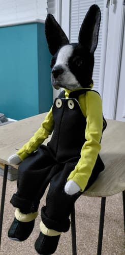 Customer photo review of Boston Terrier Art Doll PDF Pattern Approx 28cm Seated