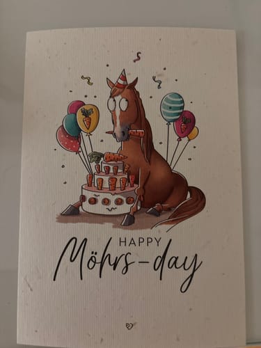 Customer photo review of Strohpapier-Postkarte "Happy Möhrs-day"
