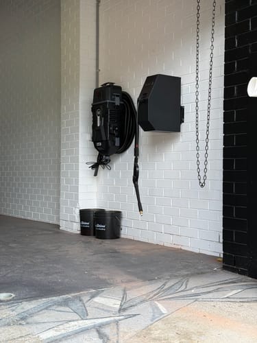 Customer photo review of R18 Wall-Mounted Pressure Washer