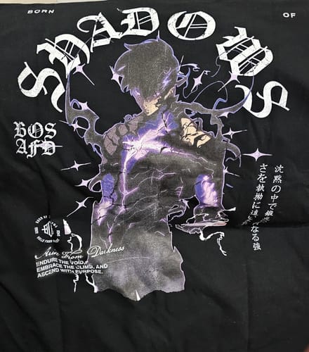 Customer photo review of Solo Leveling 'Sung Jin-Woo' T-Shirt