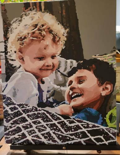 Customer photo review of Custom Portrait Paint By Numbers