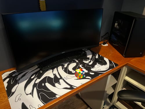 Customer photo review of Yin Yang Monochrome Swirl Mousepad