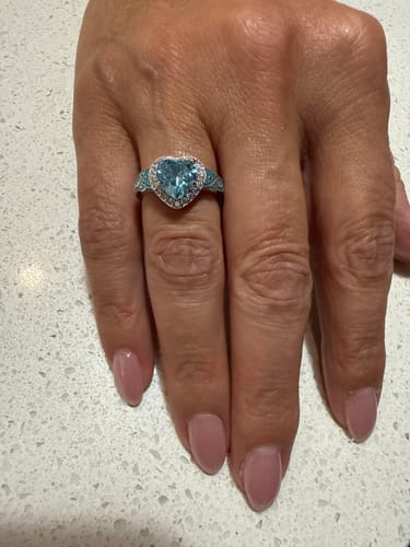 Customer photo review of Ocean Heart Ring - Aquamarine